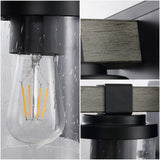 Pinewood Iron/Seeded Glass Rustic Farmhouse LED Vanity Light