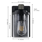 Pinewood Iron/Seeded Glass Rustic Farmhouse LED Vanity Light