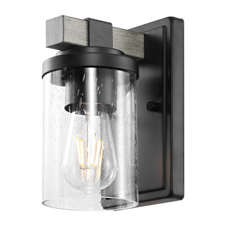 Pinewood Iron/Seeded Glass Rustic Farmhouse LED Vanity Light