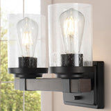 Pinewood Iron/Seeded Glass Rustic Farmhouse LED Vanity Light
