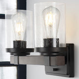 Pinewood Iron/Seeded Glass Rustic Farmhouse LED Vanity Light
