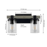 Pinewood Iron/Seeded Glass Rustic Farmhouse LED Vanity Light