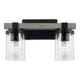 Pinewood Iron/Seeded Glass Rustic Farmhouse LED Vanity Light