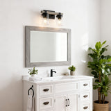 Pinewood Iron/Seeded Glass Rustic Farmhouse LED Vanity Light