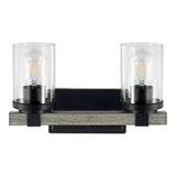 Pinewood Iron/Seeded Glass Rustic Farmhouse LED Vanity Light
