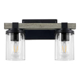 Pinewood Iron/Seeded Glass Rustic Farmhouse LED Vanity Light
