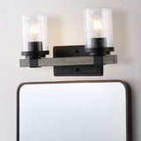 Pinewood Iron/Seeded Glass Rustic Farmhouse LED Vanity Light