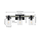 Pinewood Iron/Seeded Glass Rustic Farmhouse LED Vanity Light