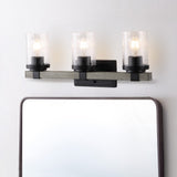 Pinewood Iron/Seeded Glass Rustic Farmhouse LED Vanity Light