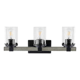 Pinewood Iron/Seeded Glass Rustic Farmhouse LED Vanity Light