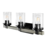 Pinewood Iron/Seeded Glass Rustic Farmhouse LED Vanity Light