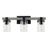 Pinewood Iron/Seeded Glass Rustic Farmhouse LED Vanity Light