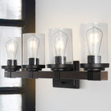Pinewood Iron/Seeded Glass Rustic Farmhouse LED Vanity Light