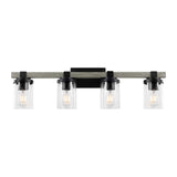 Pinewood Iron/Seeded Glass Rustic Farmhouse LED Vanity Light