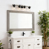 Pinewood Iron/Seeded Glass Rustic Farmhouse LED Vanity Light