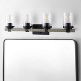 Pinewood Iron/Seeded Glass Rustic Farmhouse LED Vanity Light