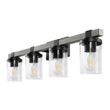 Pinewood Iron/Seeded Glass Rustic Farmhouse LED Vanity Light