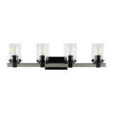 Pinewood Iron/Seeded Glass Rustic Farmhouse LED Vanity Light