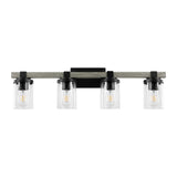 Pinewood Iron/Seeded Glass Rustic Farmhouse LED Vanity Light