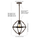 Tuxis 12.5" Adjustable Iron Rustic Industrial LED Pendant