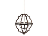 Tuxis 16.75" 3-Light Adjustable Iron Rustic Industrial LED Pendant