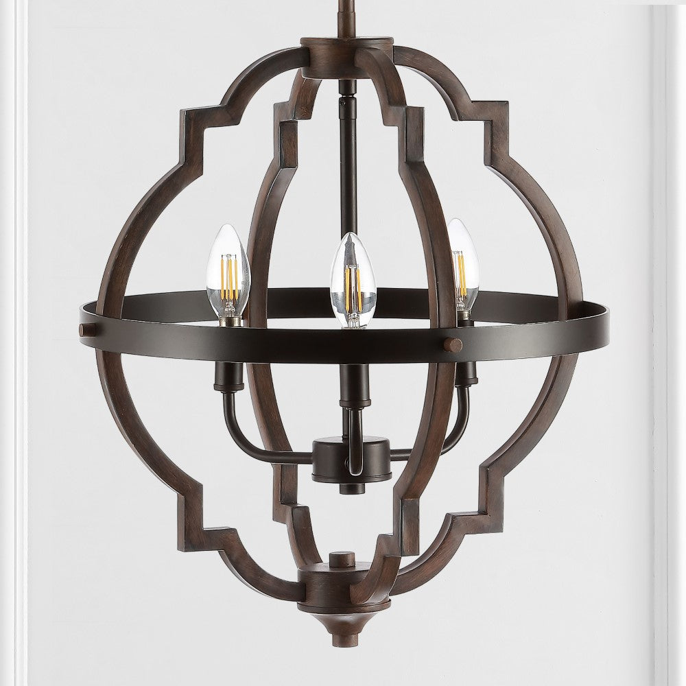 Tuxis 16.75" 3-Light Adjustable Iron Rustic Industrial LED Pendant