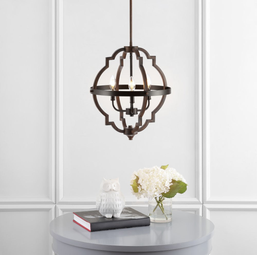 Tuxis 16.75" 3-Light Adjustable Iron Rustic Industrial LED Pendant