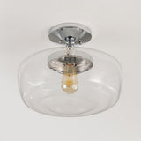 Abukamu 14" Glass/Iron Farmhouse Modern LED Flush Mount
