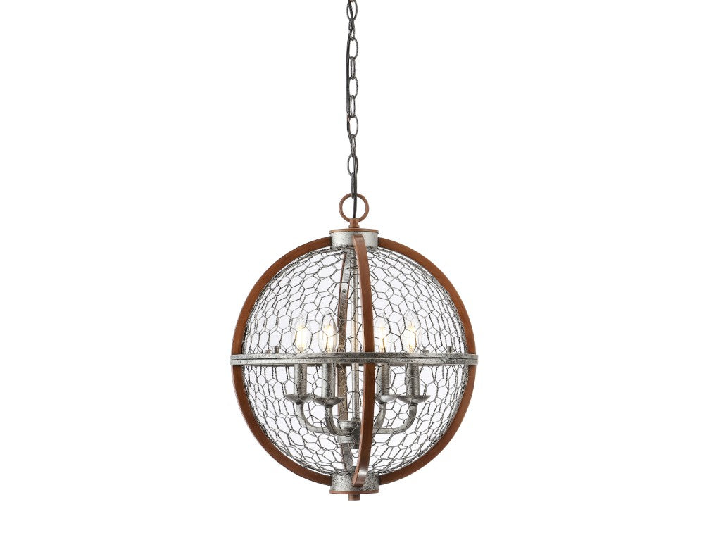 Comegys 16" 4-Light Adjustable Iron Rustic Industrial LED Pendant