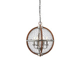 Comegys 16" 4-Light Adjustable Iron Rustic Industrial LED Pendant