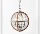Comegys 16" 4-Light Adjustable Iron Rustic Industrial LED Pendant