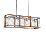 Comegys 34.5" Linear 4-Light Adjustable Iron Rustic Industrial LED Pendant