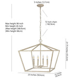 Zoar 23" 4-Light Adjustable Iron Rustic Glam LED Pendant