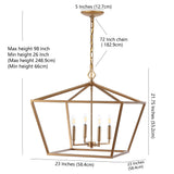 Zoar 23" 4-Light Adjustable Iron Rustic Glam LED Pendant