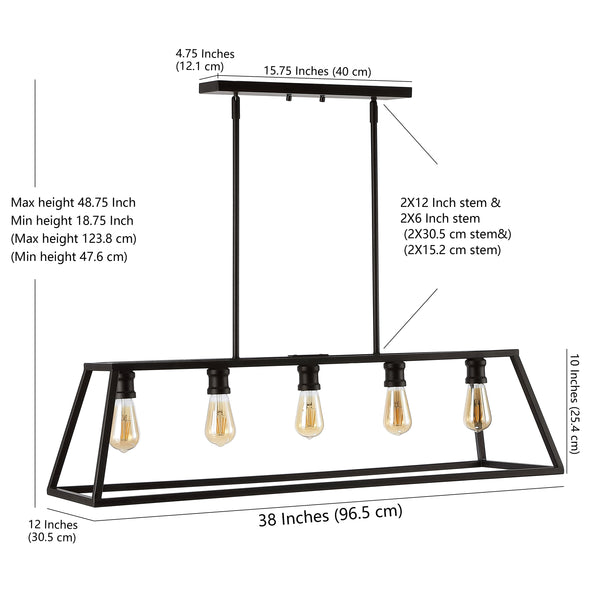 Dimension Image Oil Rubbed Bronze / 5 Light