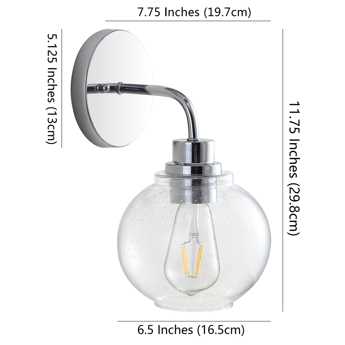 Bonnet Iron/Seeded Glass Cottage Rustic LED Vanity Light