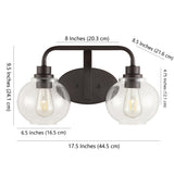 Bonnet Iron/Seeded Glass Cottage Rustic LED Vanity Light