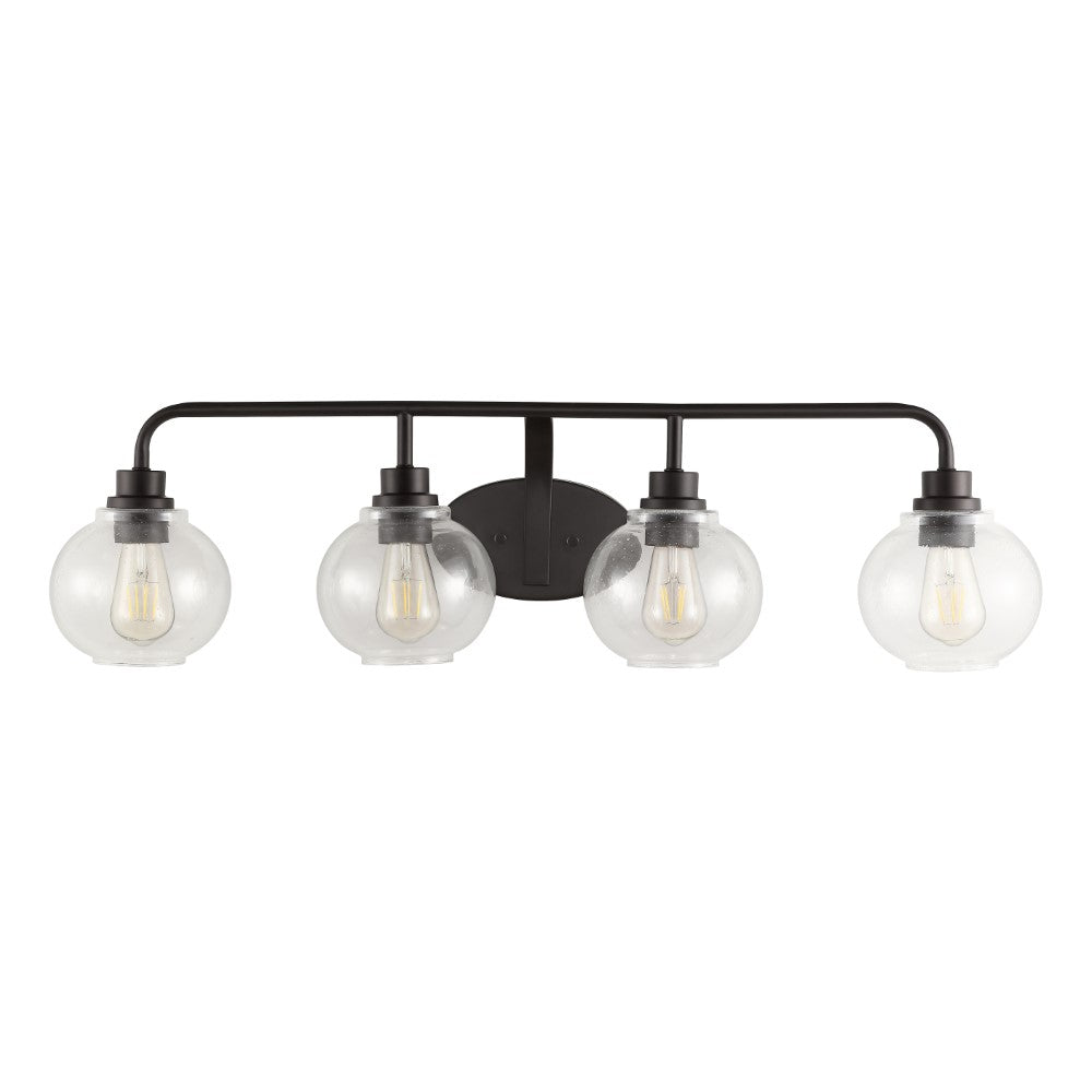 Bonnet Iron/Seeded Glass Cottage Rustic LED Vanity Light