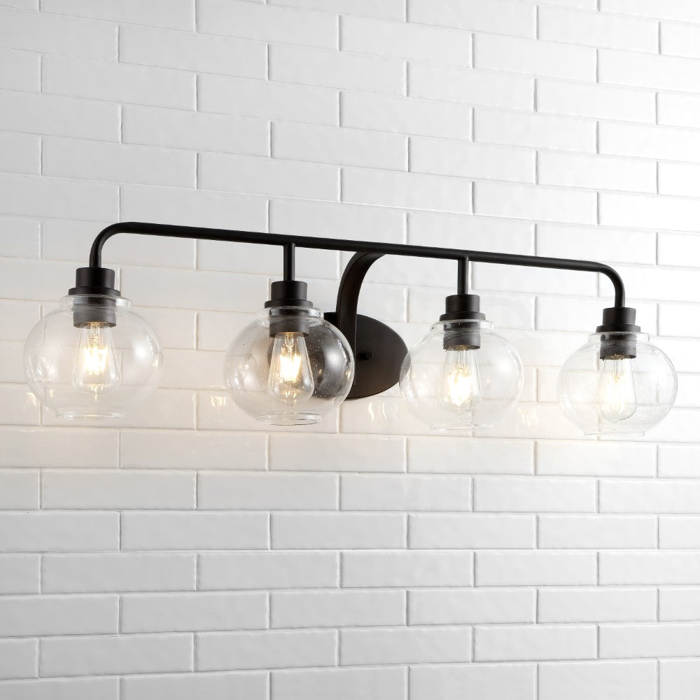 Bonnet Iron/Seeded Glass Cottage Rustic LED Vanity Light