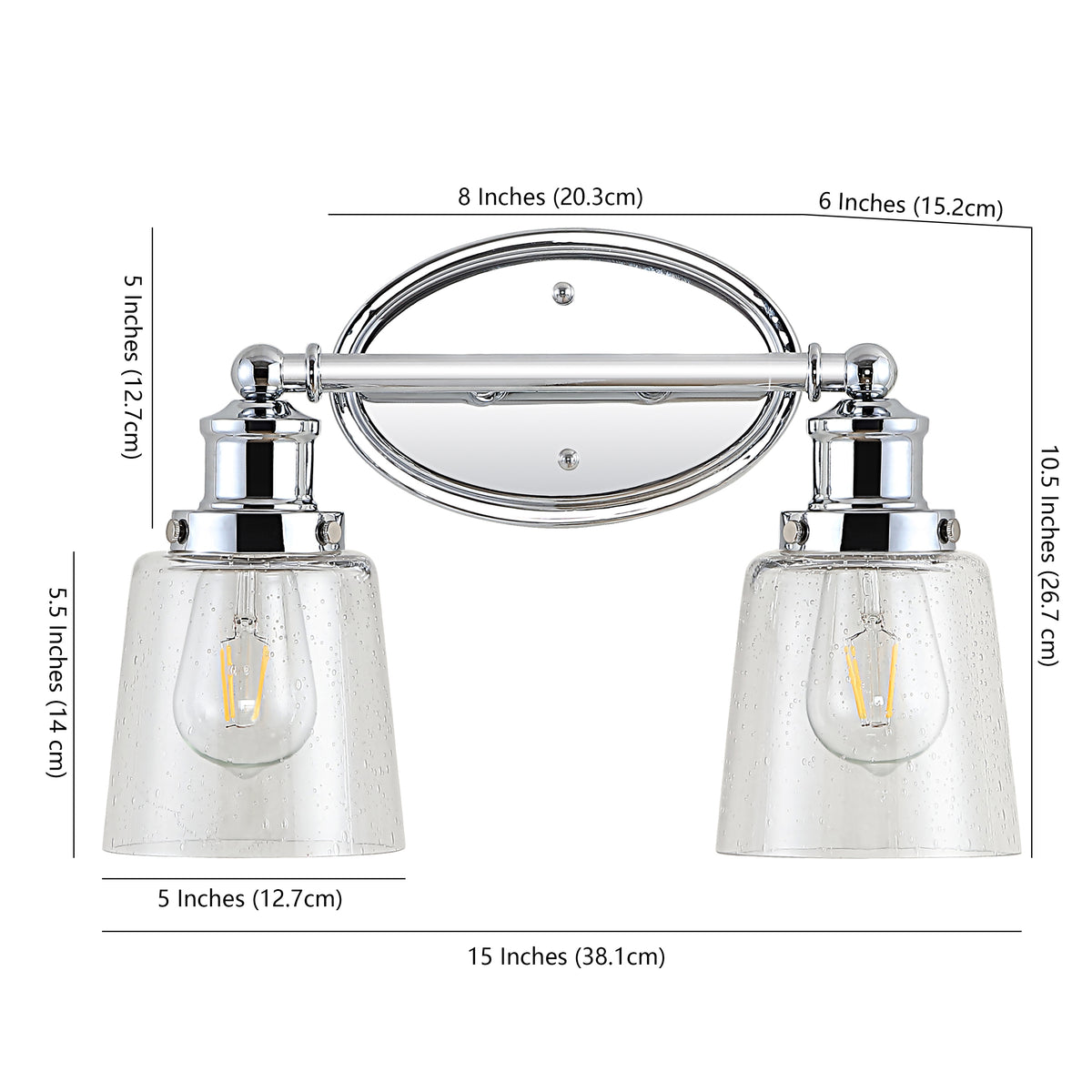 Linko Iron/Seeded Glass Classic Cottage LED Vanity Light
