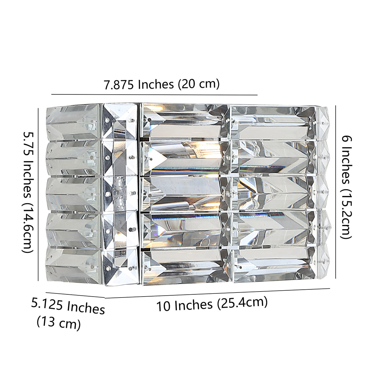 Boseophone Iron/Crystal Glam Modern LED Vanity Light