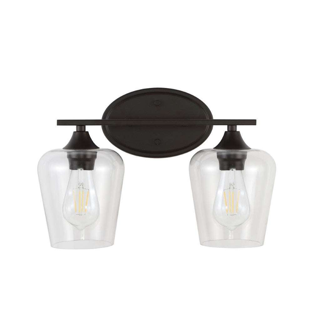 Damon Iron/Glass Cottage Rustic LED Vanity Light
