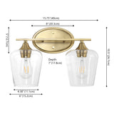 Damon Iron/Glass Cottage Rustic LED Vanity Light
