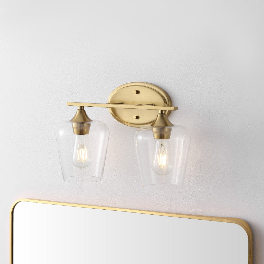 Damon Iron/Glass Cottage Rustic LED Vanity Light