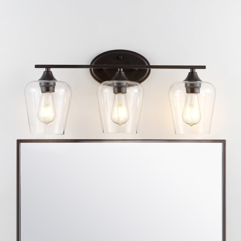 Damon Iron/Glass Cottage Rustic LED Vanity Light