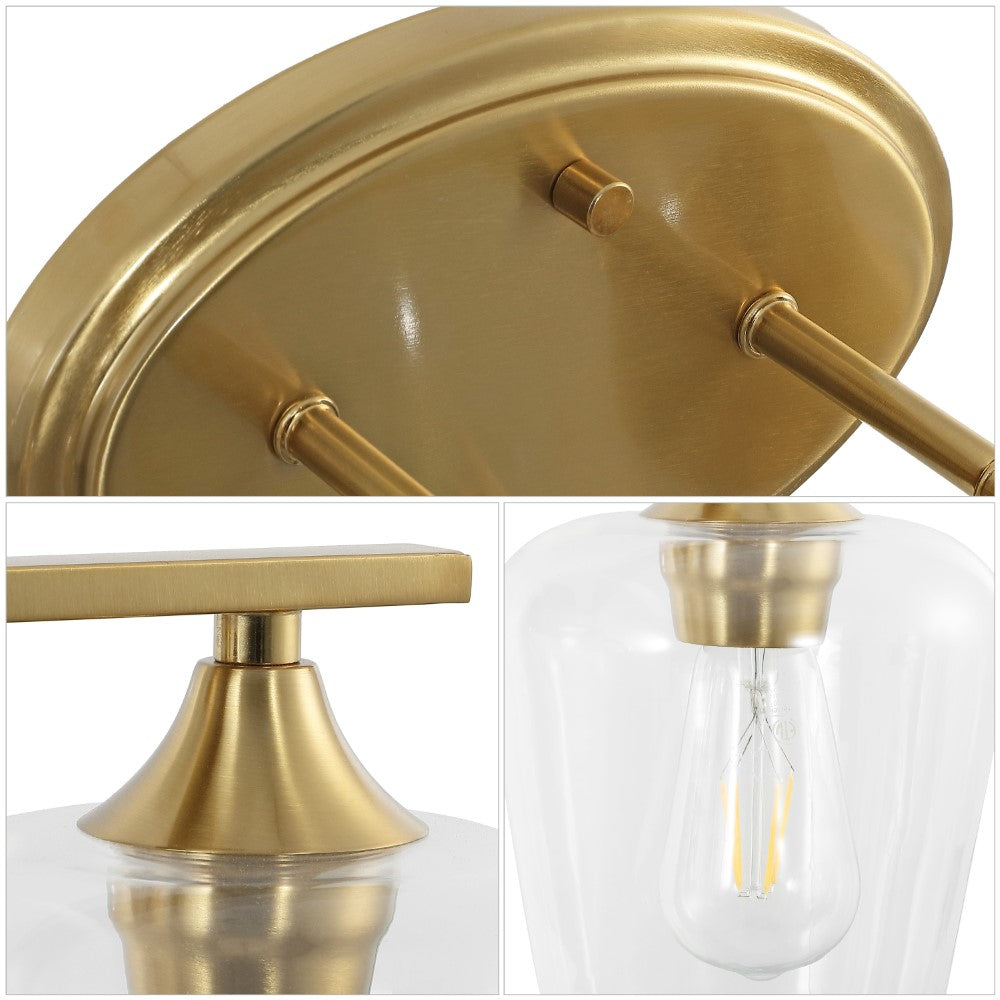 Damon Iron/Glass Cottage Rustic LED Vanity Light
