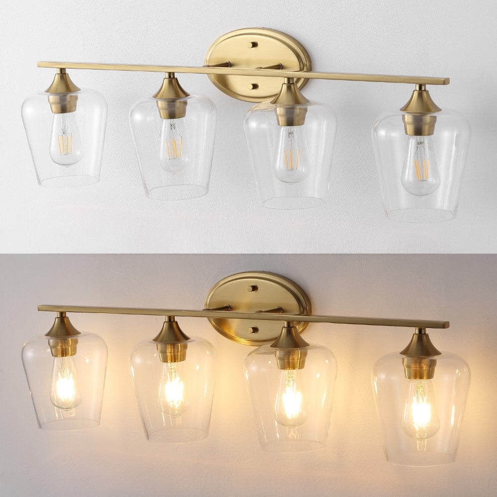 Damon Iron/Glass Cottage Rustic LED Vanity Light