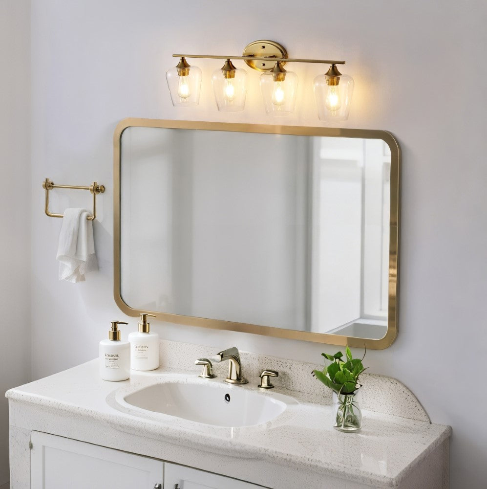 Damon Iron/Glass Cottage Rustic LED Vanity Light