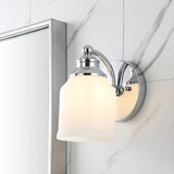 Berkley Iron/Frosted Glass Farmhouse Cottage LED Vanity Light