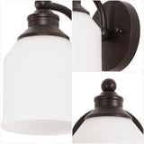 Berkley Iron/Frosted Glass Farmhouse Cottage LED Vanity Light
